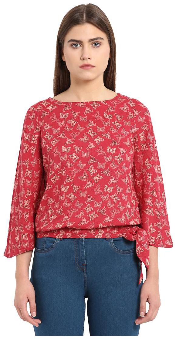 

Park Avenue Women Printed Regular top - Red