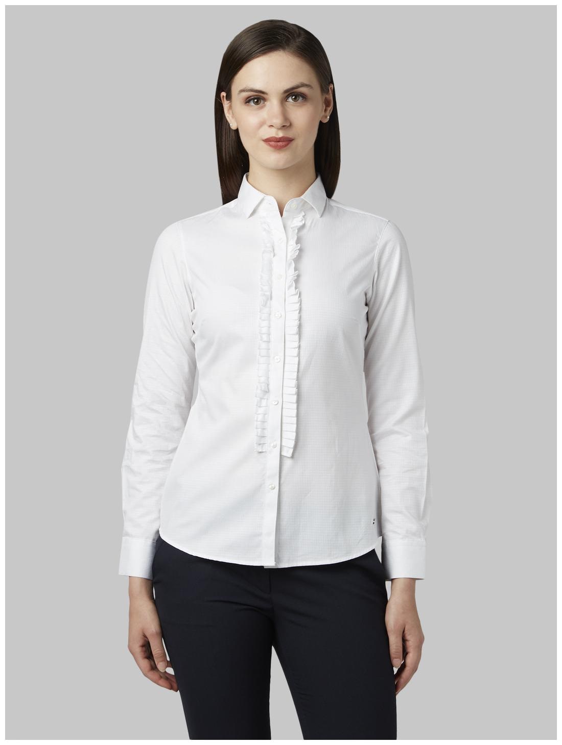 

Park Avenue Women White Solid Regular Fit Shirt