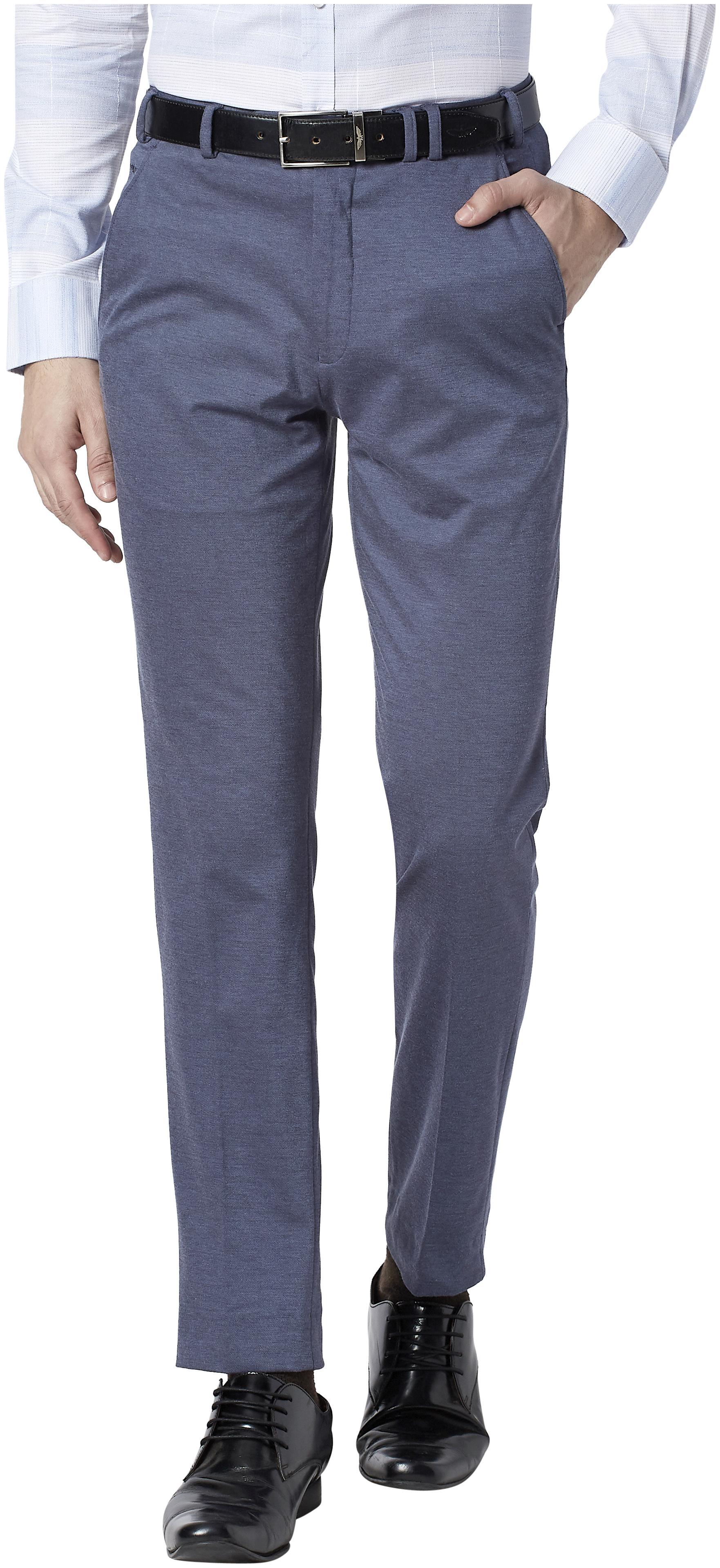 

Park Avenue Men Solid Regular Fit Formal Trouser - Blue