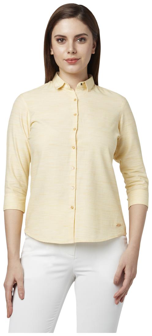 

Park Avenue Women Yellow Solid Regular Fit Shirt
