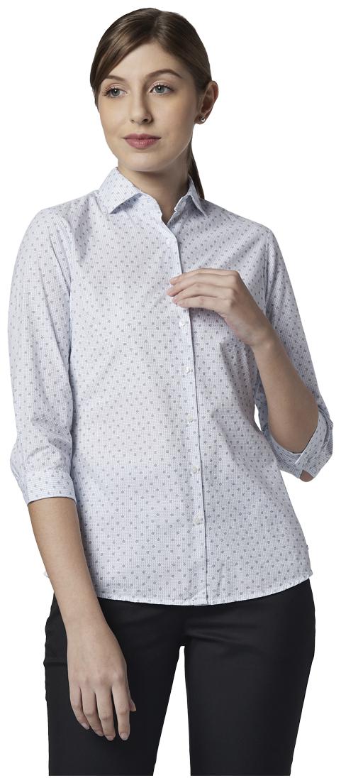

Park Avenue Women White Printed Regular Fit Shirt