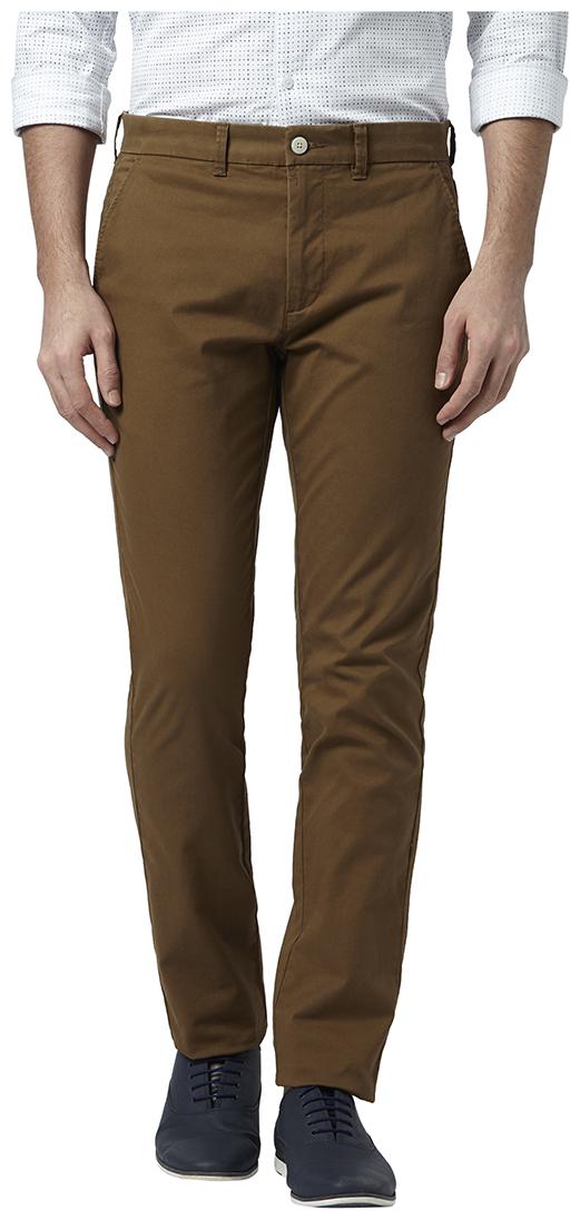 

Park Avenue Men Brown Solid Regular fit Regular trousers