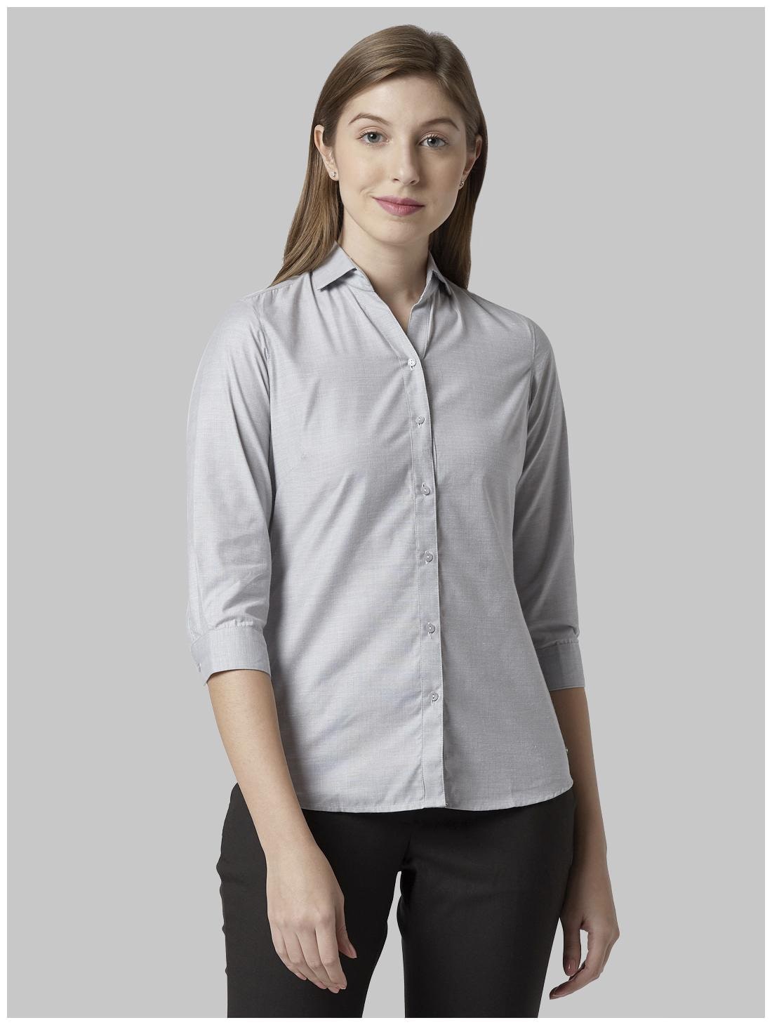 

Park Avenue Women Grey Solid Regular Fit Shirt