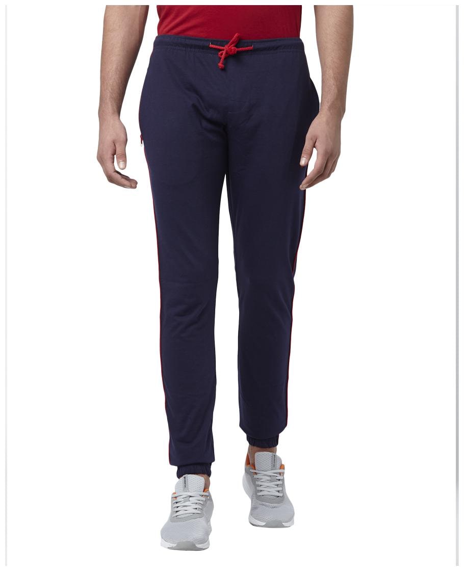 Buy Park Avenue Men Blue Solid Regular fit Track pants Online at Low ...