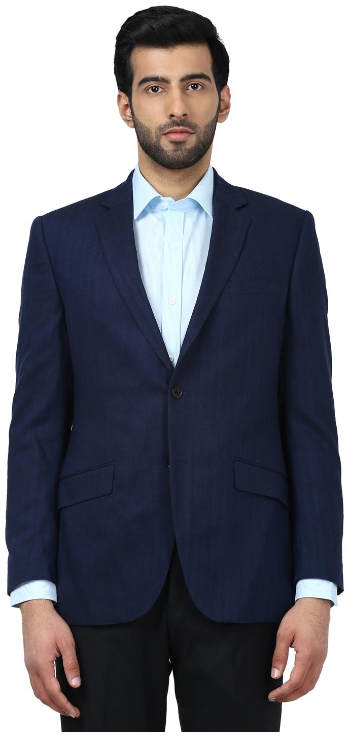 

Park Avenue Men Blue Solid Regular fit Single Breasted Blazer