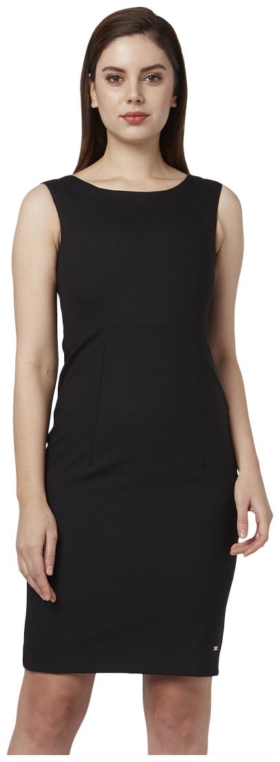 

Park Avenue Black Solid Fit flare dress