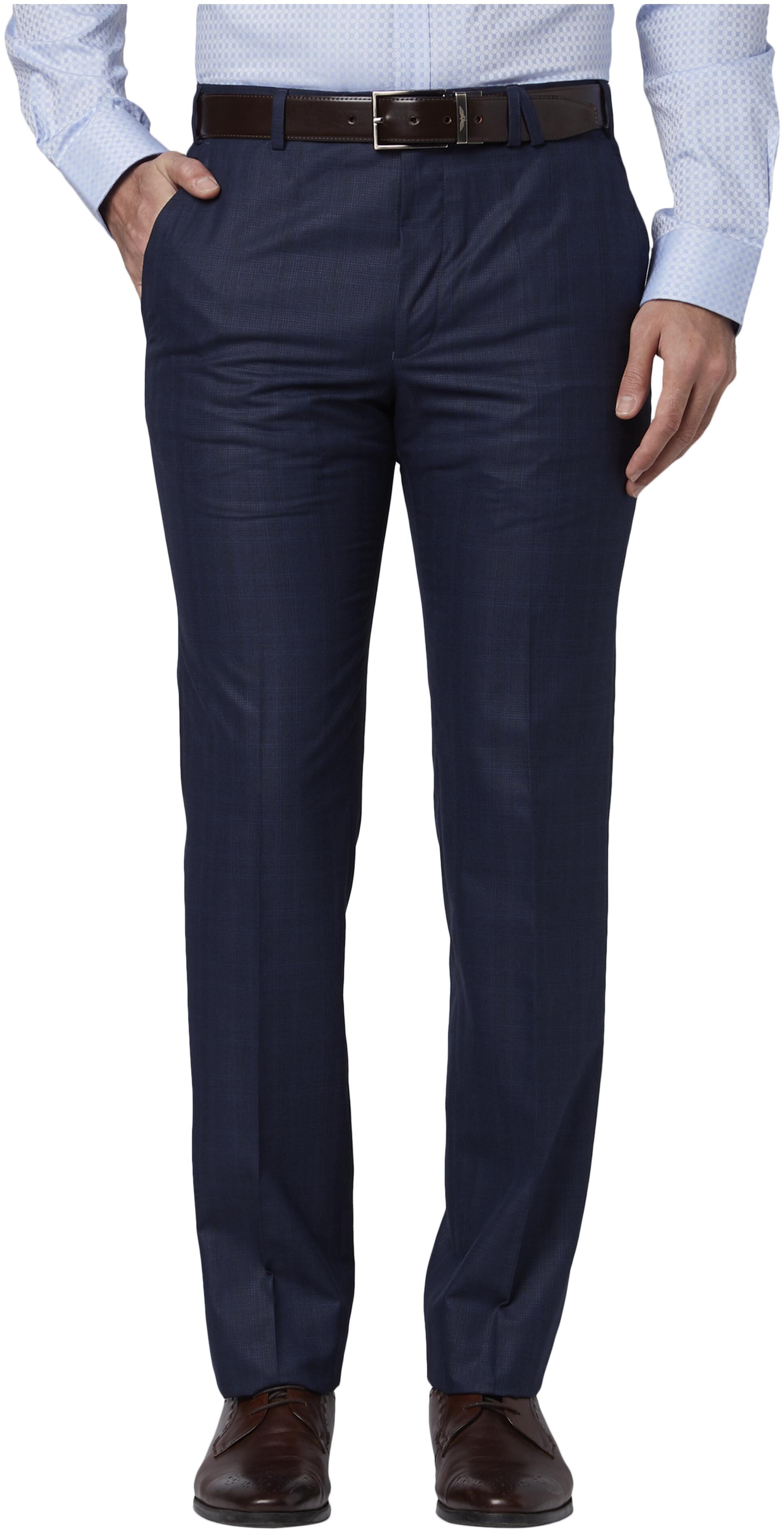 

Park Avenue Men Solid Regular Fit Formal Trouser - Blue