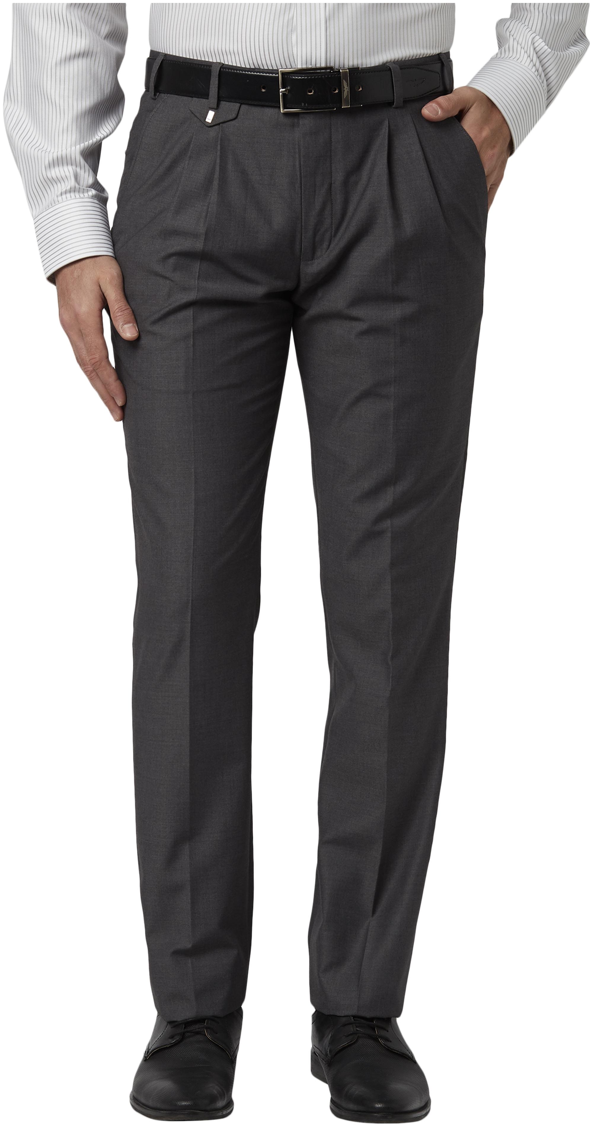 

Park Avenue Men Solid Regular Fit Formal Trouser - Grey