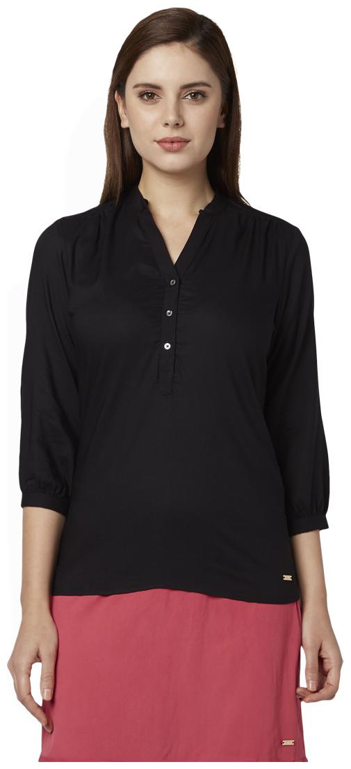 

Park Avenue Women Solid Regular top - Black