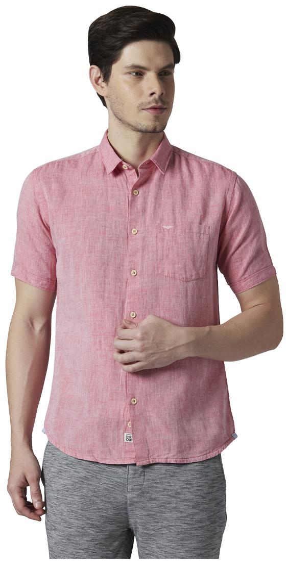 

Park Avenue Men Pink Solid Slim Fit Casual Shirt