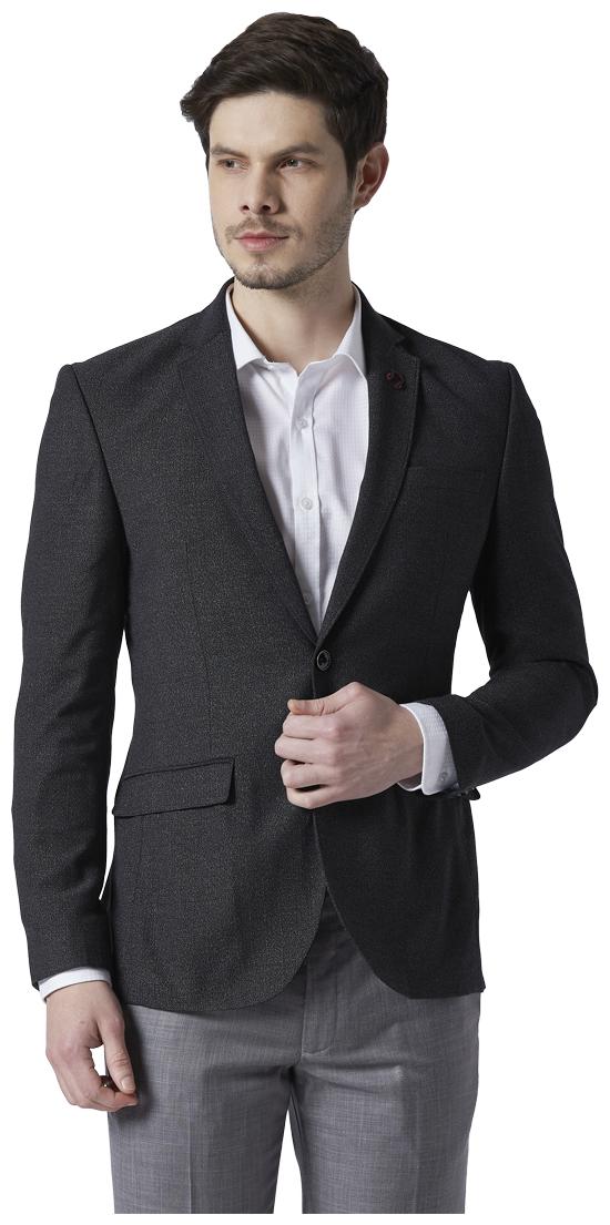

Park Avenue Men Blended Single Breasted Blazer Grey