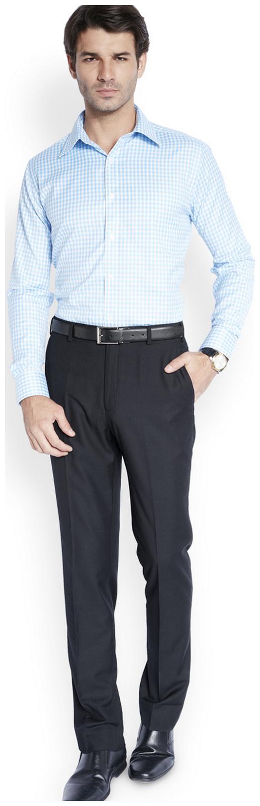 

Park Avenue Men Solid Slim Fit Formal Trouser - Blue