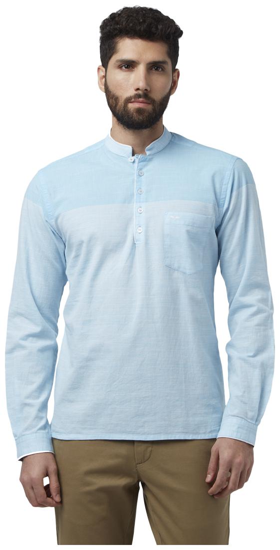 

Park Avenue Men Blue Solid Slim Fit Casual Shirt