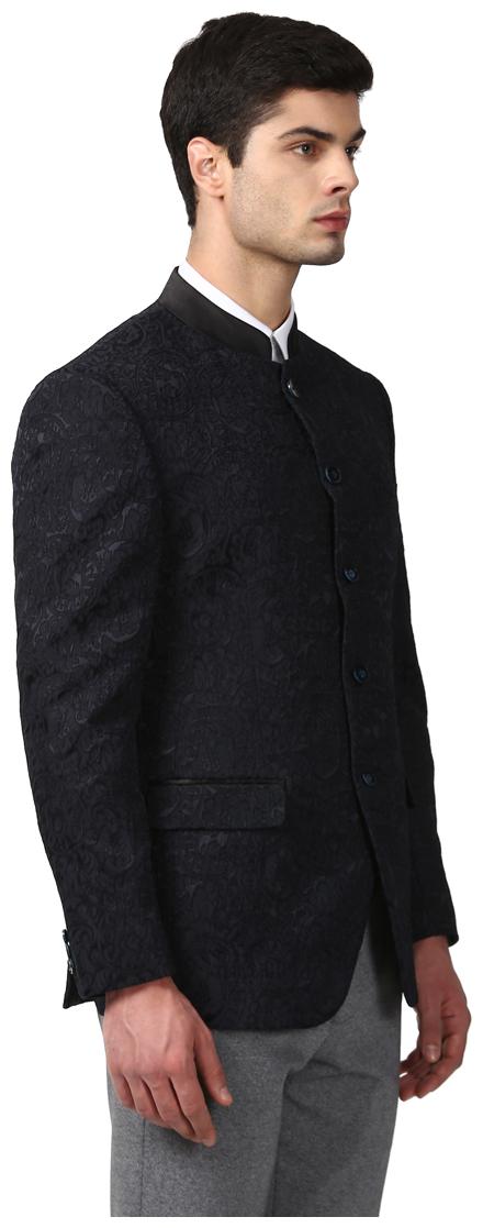 

Park Avenue Men Blue Solid Slim fit Single Breasted Blazer