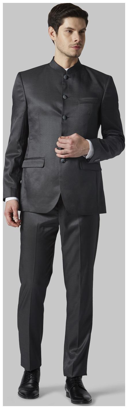 

Park Avenue Men Rayon Slim Fit Single Breasted Suit Grey