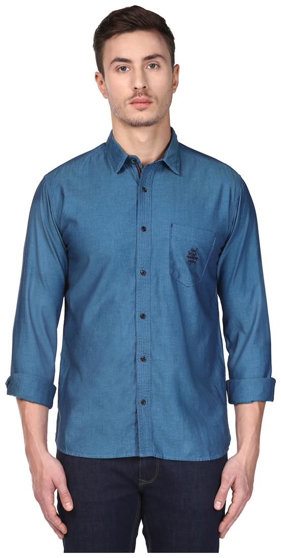 

Park Avenue Men Blue Solid Slim Fit Casual Shirt