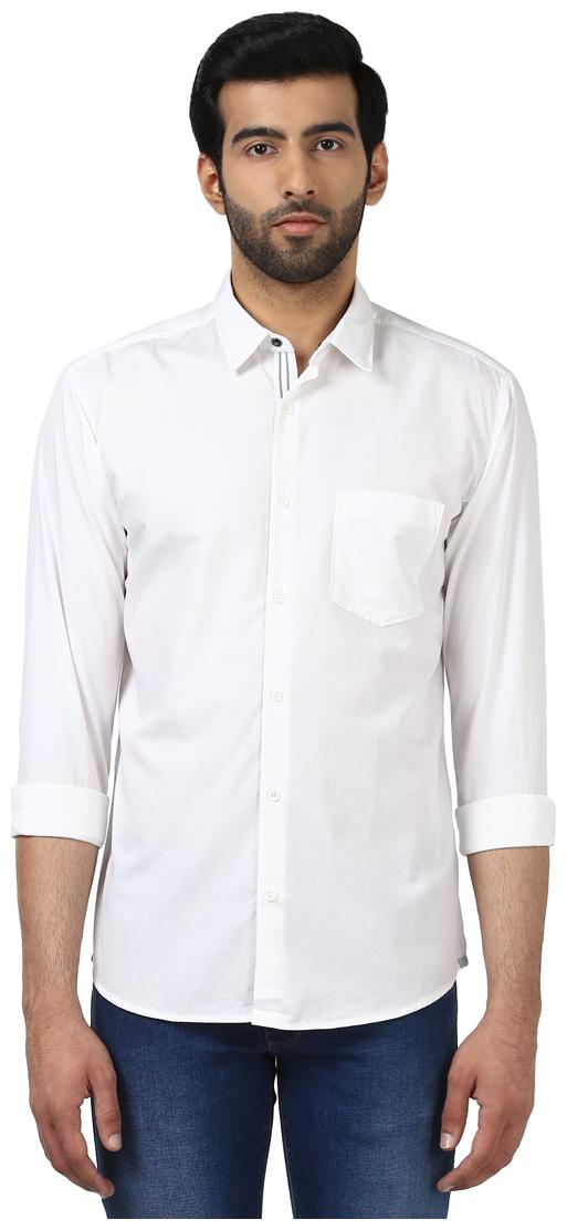 

Park Avenue Men White Solid Slim Fit Casual Shirt