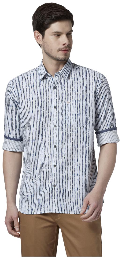 

Park Avenue Men White Vertical Stripes Slim Fit Casual Shirt