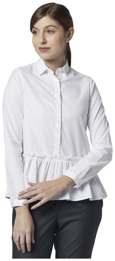 

Park Avenue Women White Solid Regular Fit Shirt