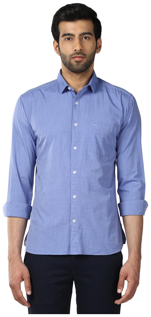 

Park Avenue Men Blue Solid Slim Fit Casual Shirt
