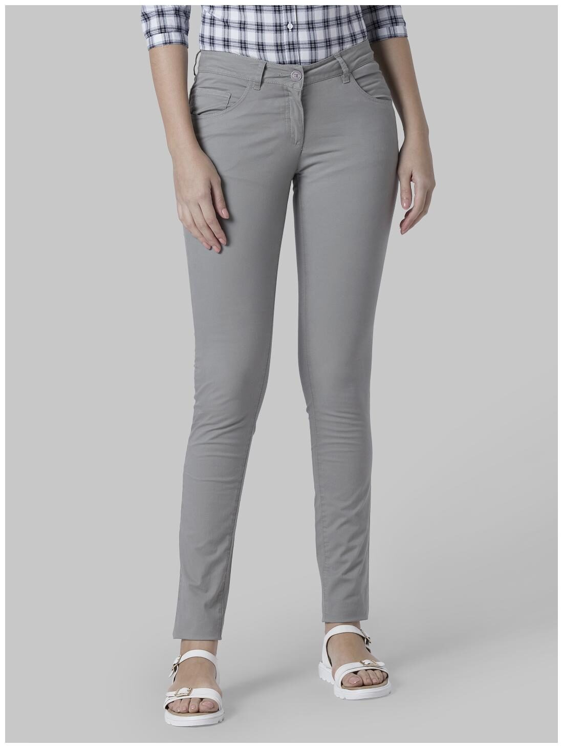 

Park Avenue Women Grey Regular fit Regular trousers