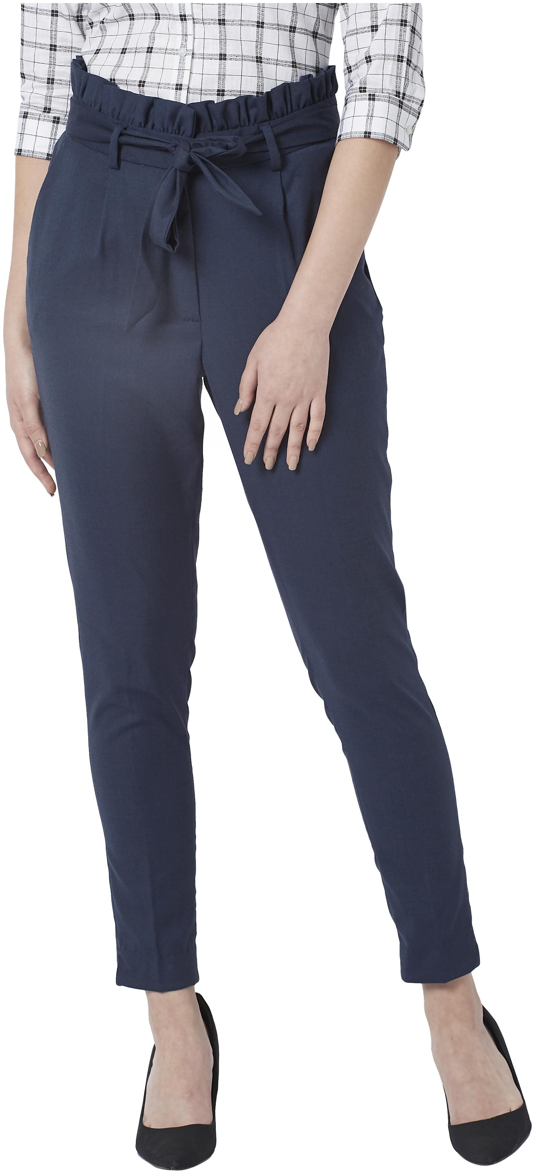 

Park Avenue Women Blue Tapered fit Regular trousers