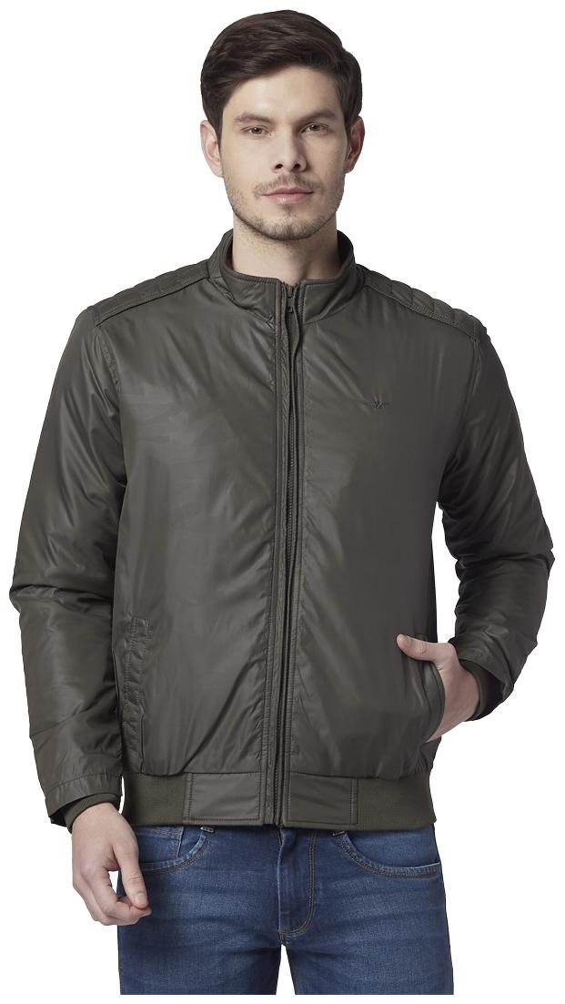 

Park Avenue Men Green Solid Bomber jacket