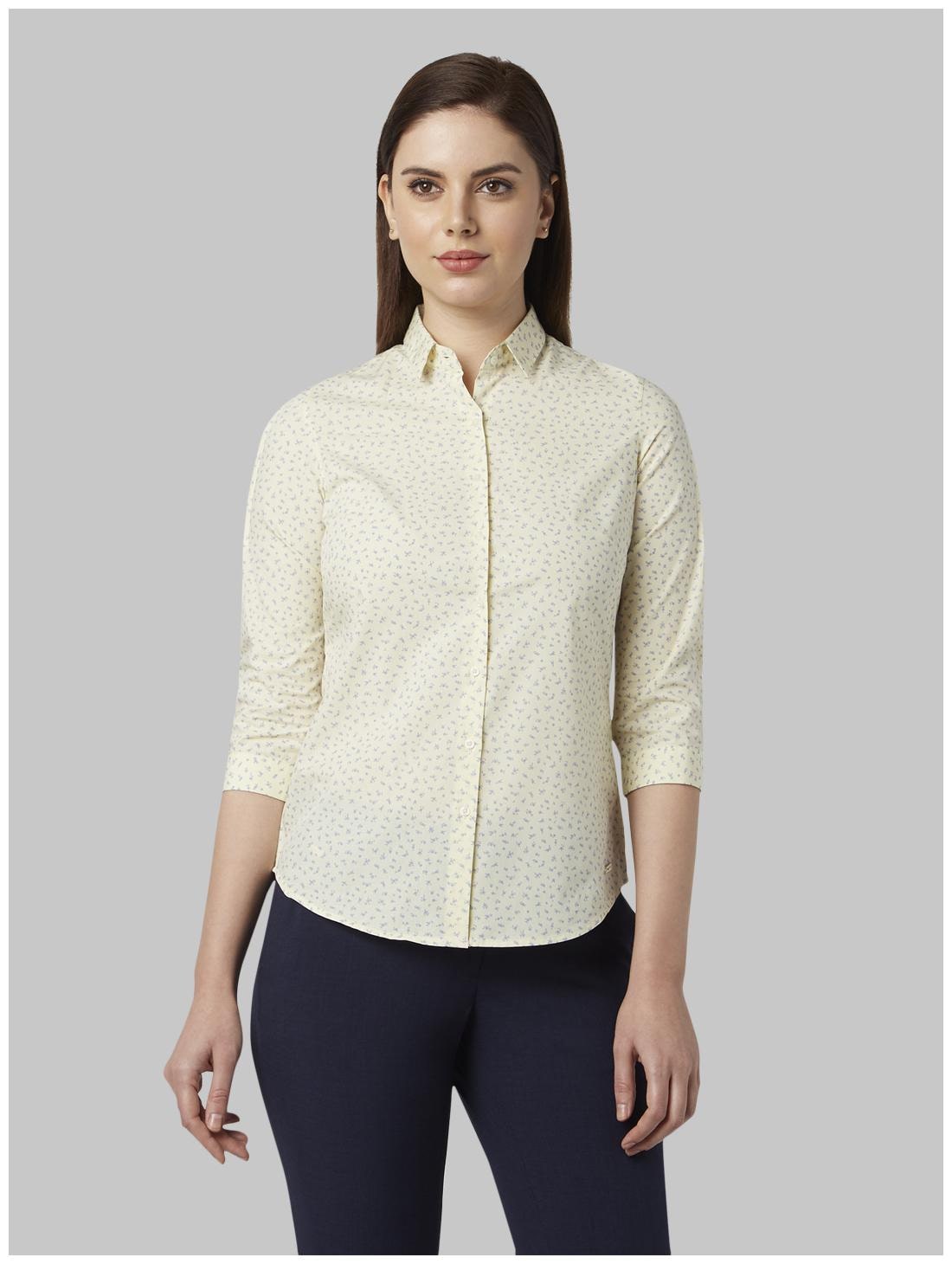 

Park Avenue Women Yellow Printed Regular Fit Shirt