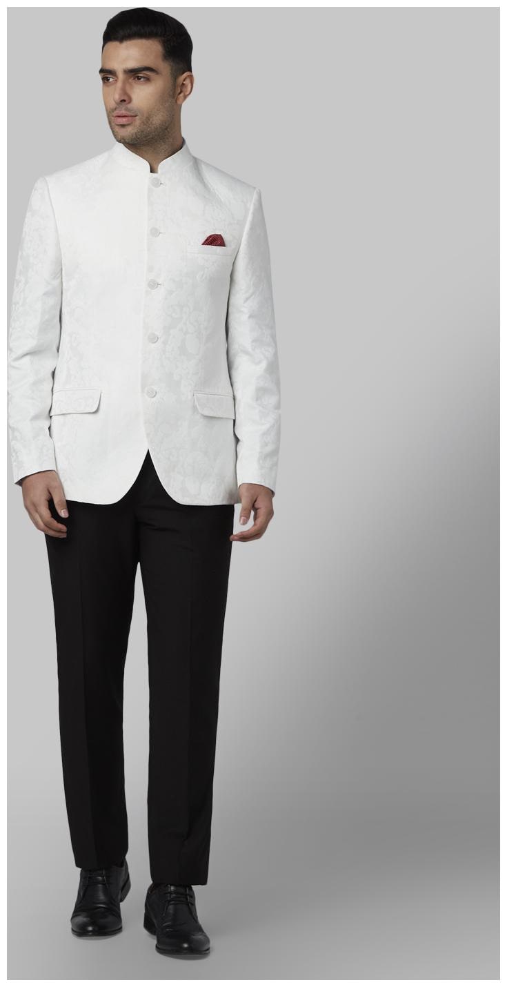 

Park Avenue Men Rayon Slim Fit Single Breasted Suit White