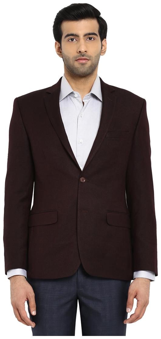 

Park Avenue Dark Brown Polyester Blend Silm Fit Blazer