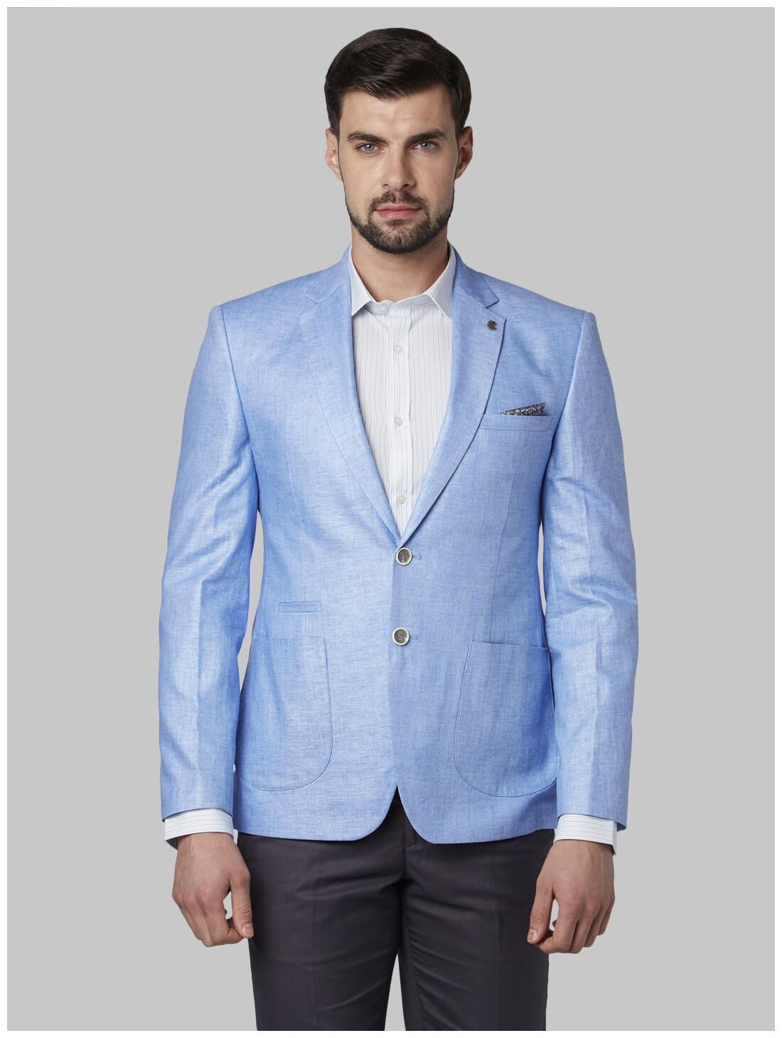 

Park Avenue Men Blue Solid Super slim fit Single Breasted Blazer