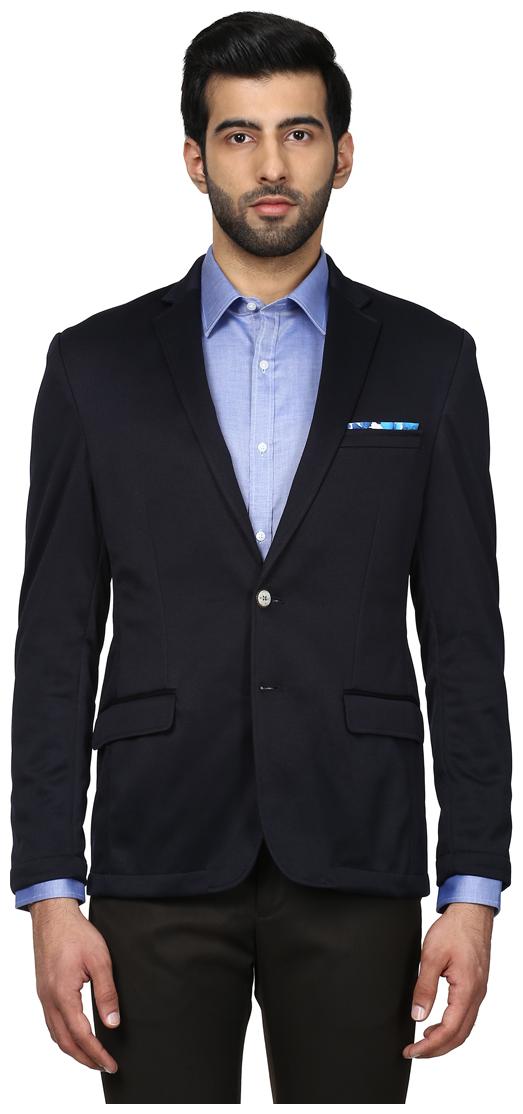 

Park Avenue Navy Blue Slim Fit Blazer