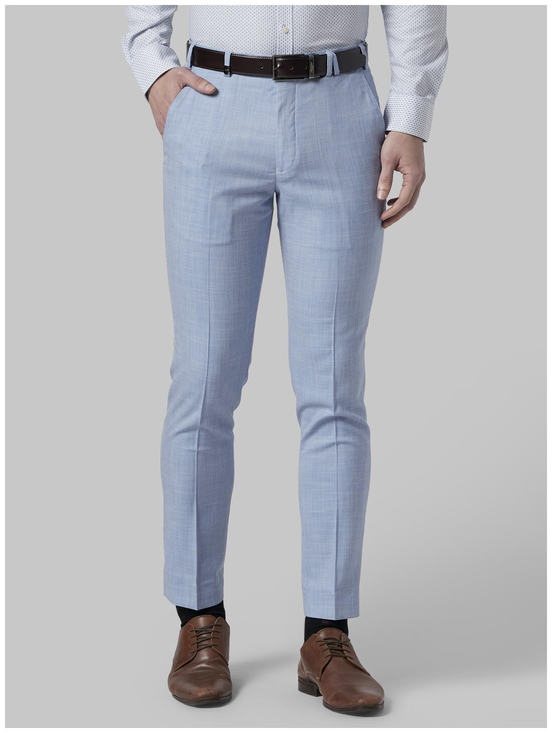 

Park Avenue Men Solid Regular Fit Formal Trouser - Blue