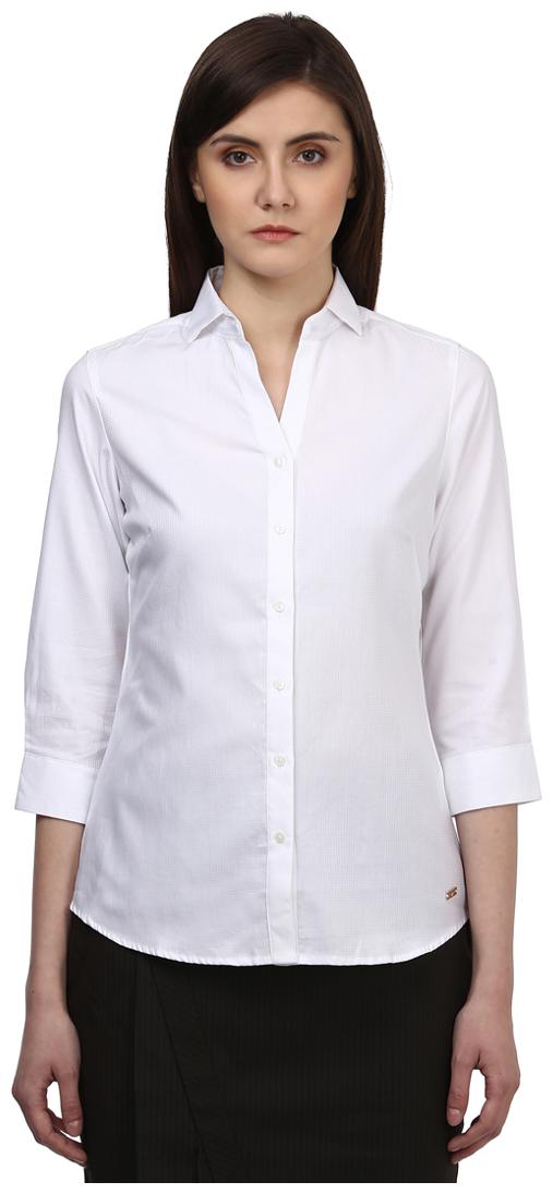 

Park Avenue Women White Printed Regular Fit Shirt
