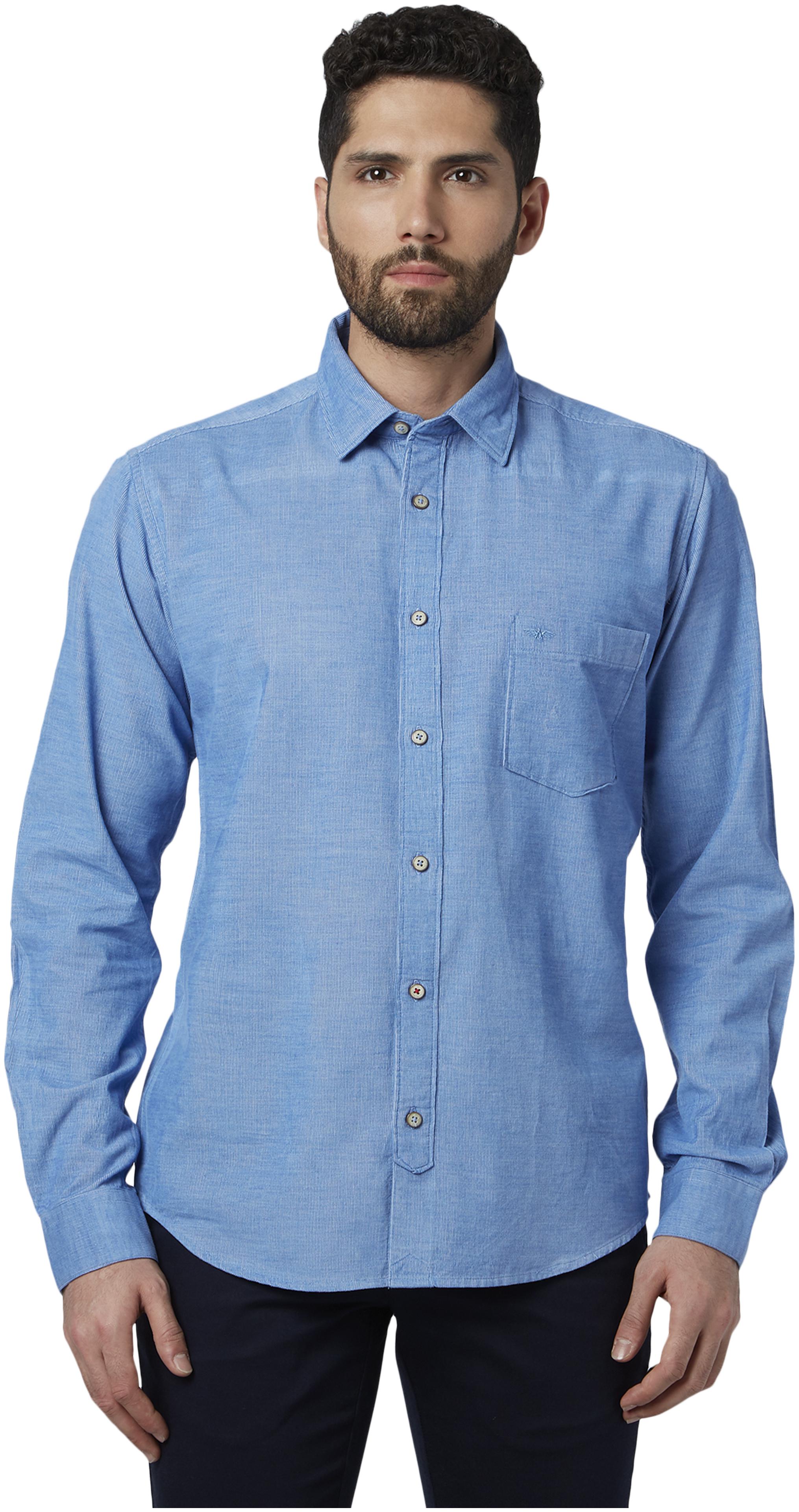 

Park Avenue Men Blue Solid Slim Fit Casual Shirt