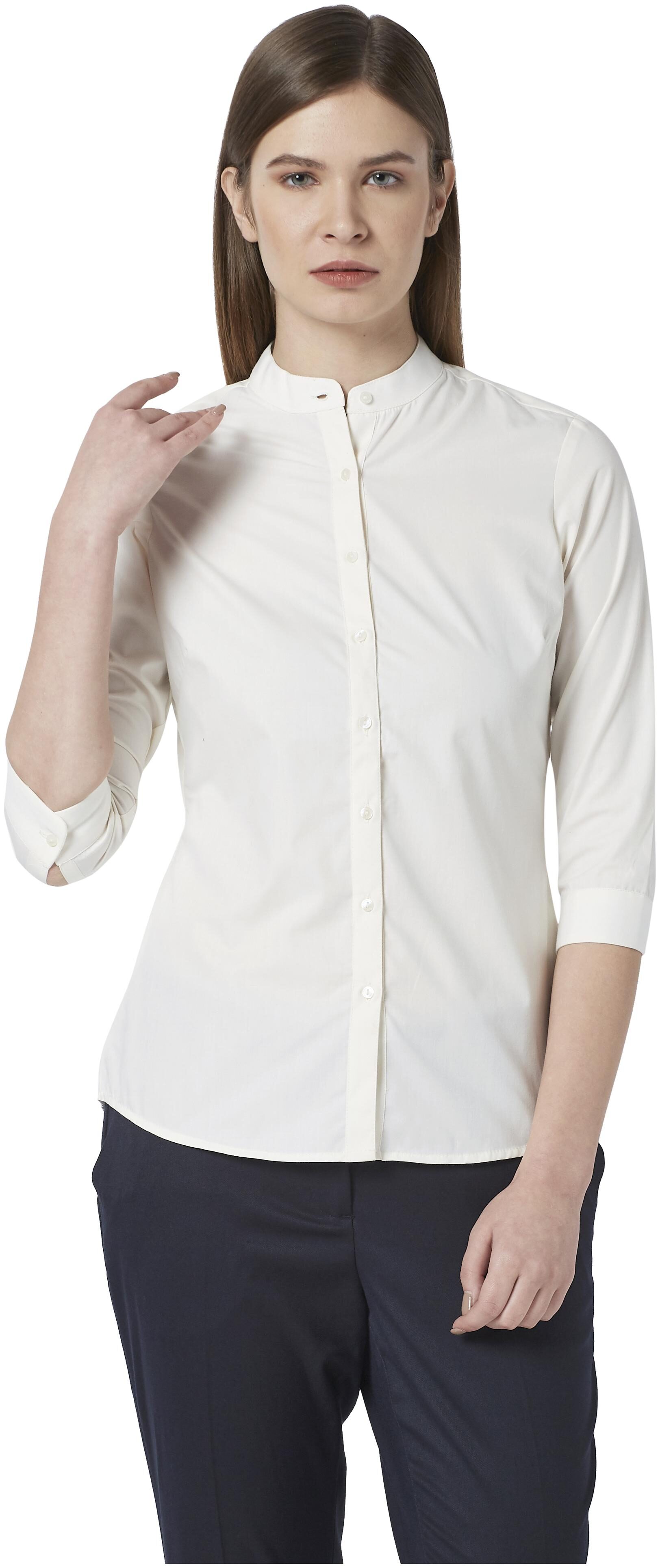 

Park Avenue Women White Solid Regular Fit Shirt