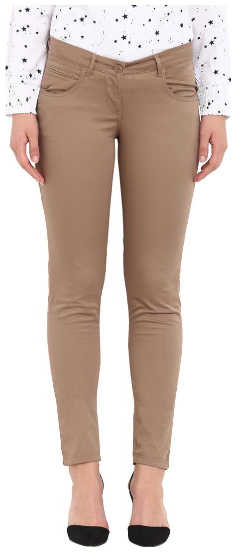 

Park Avenue Women Khaki Slim fit Regular trousers
