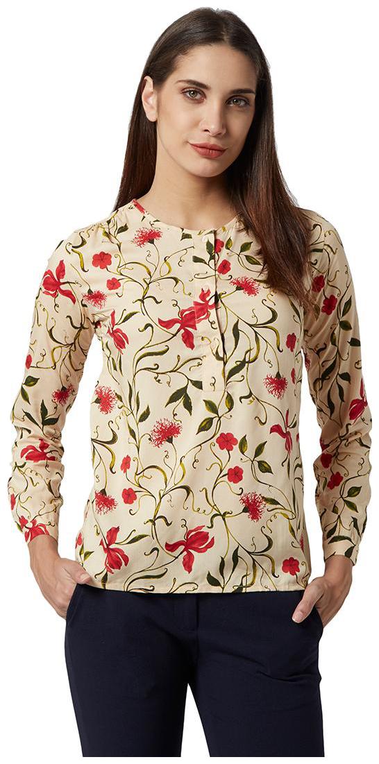

Park Avenue Women Printed Regular top - Beige