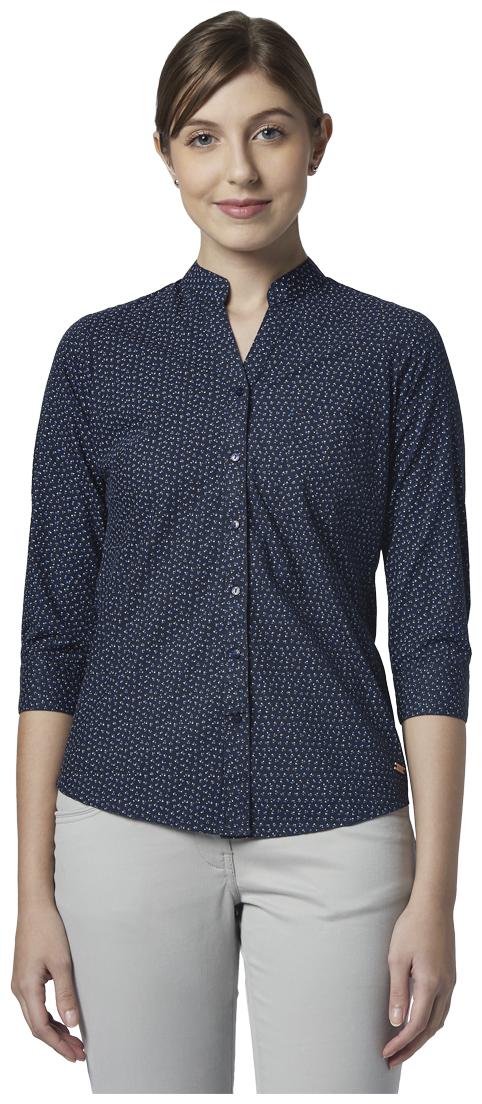 

Park Avenue Women Blue Printed Regular Fit Shirt