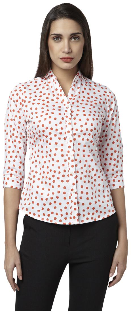 

Park Avenue Women White Printed Regular Fit Shirt