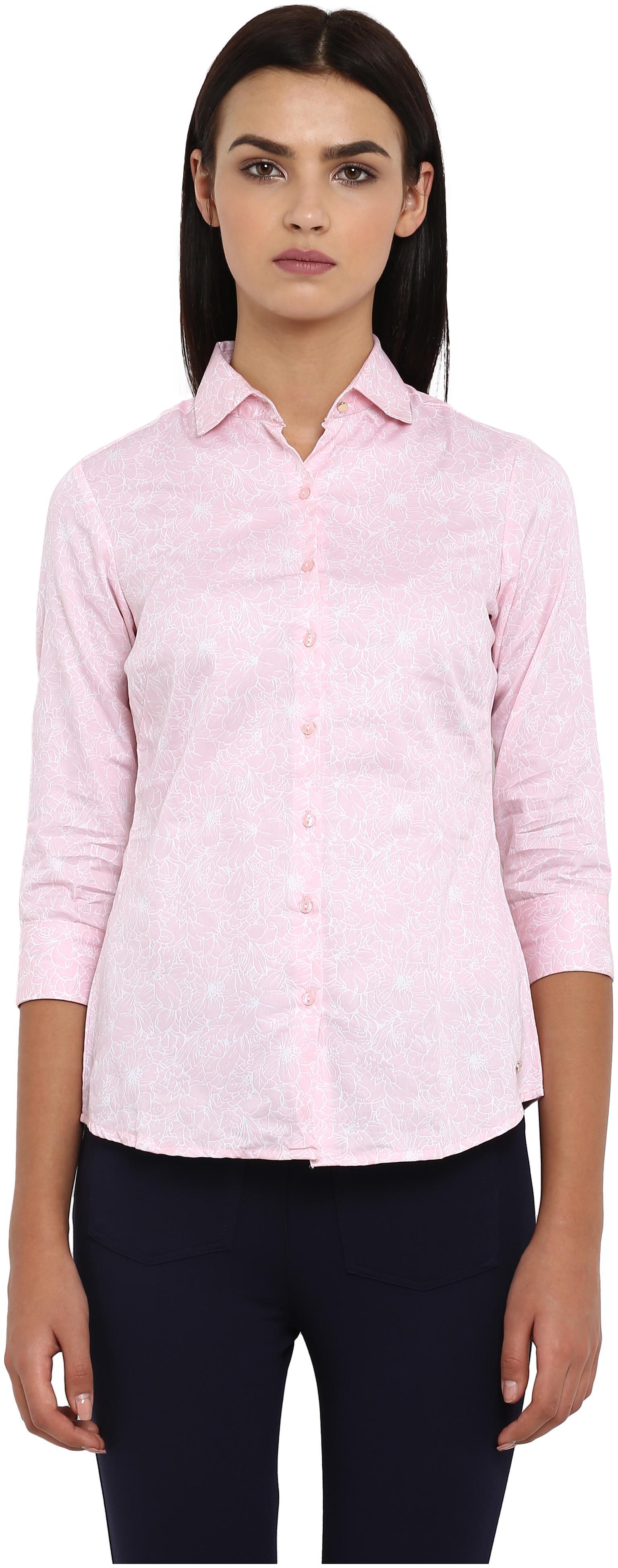 

Park Avenue Women Pink Printed Regular Fit Shirt