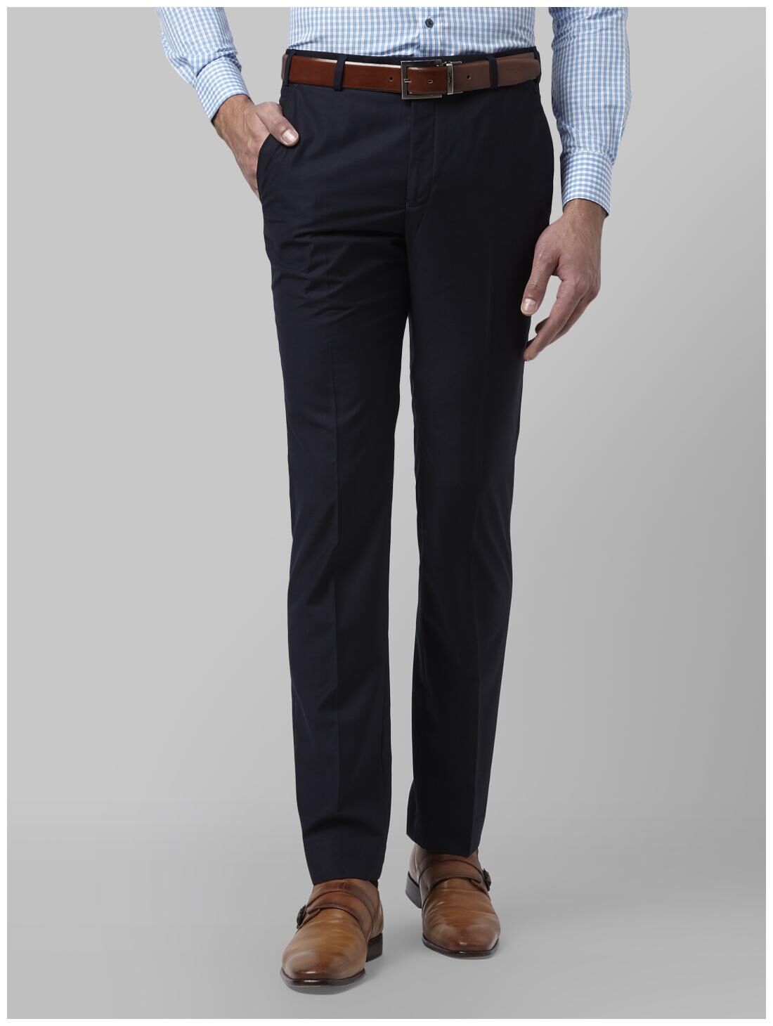 

Park Avenue Men Solid Slim Fit Formal Trouser - Blue