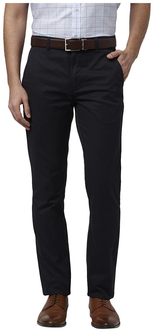 

Park Avenue Men Blue Solid Tapered fit Regular trousers