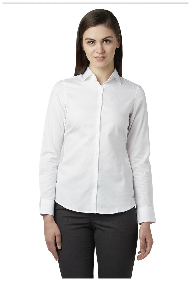 

Park Avenue Women White Solid Regular Fit Shirt