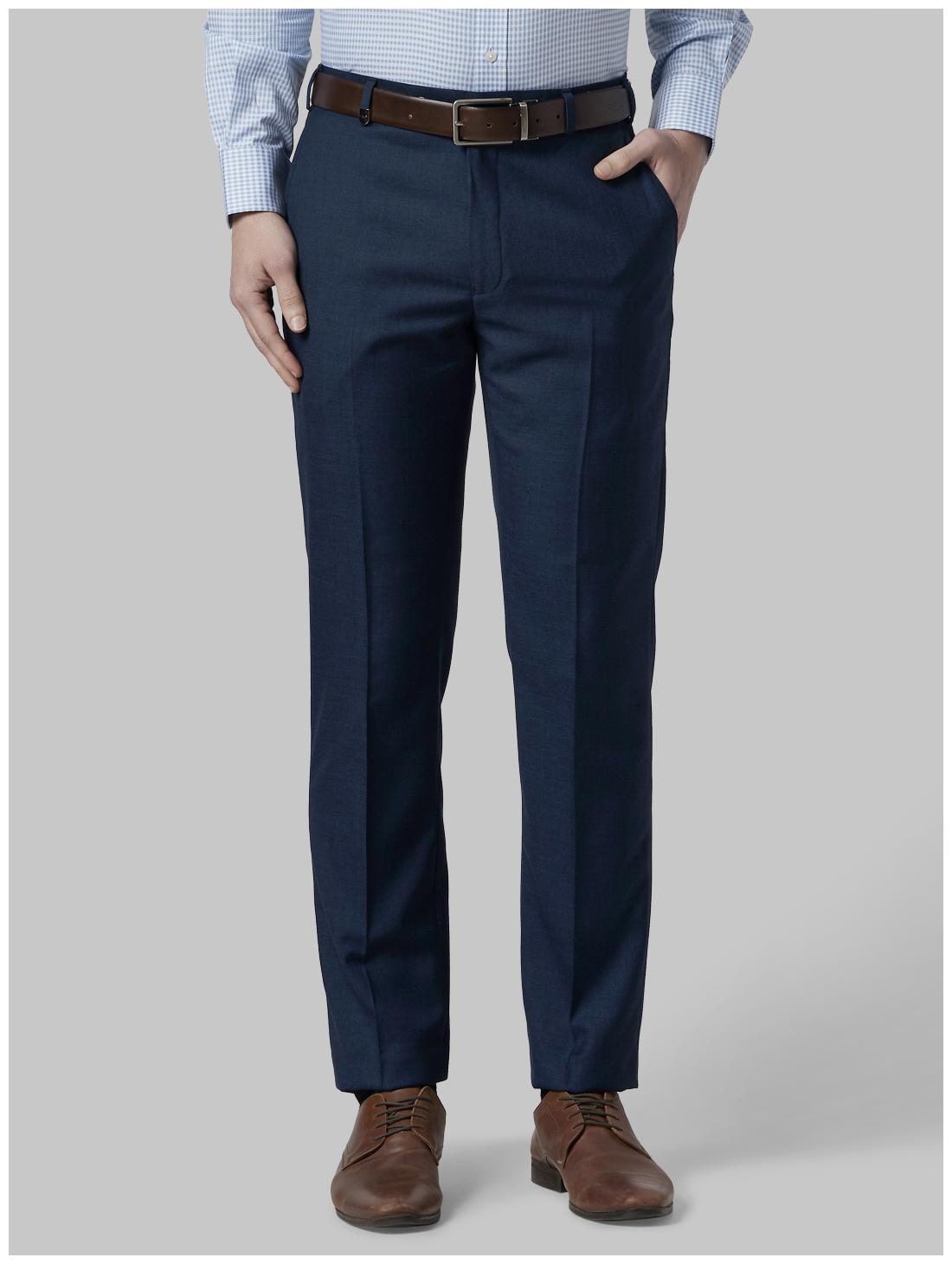 

Park Avenue Men Solid Regular Fit Formal Trouser - Blue