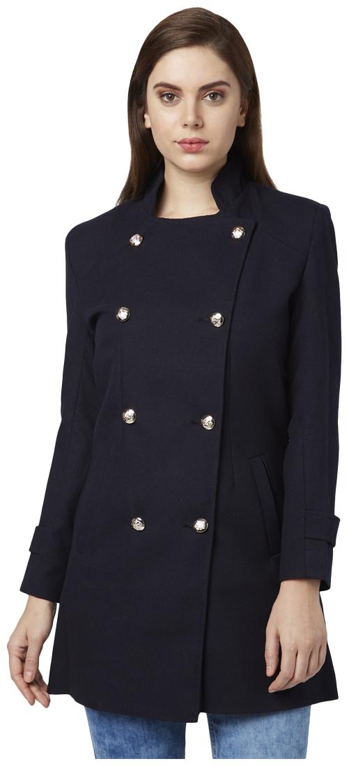 

Park Avenue Women Solid Regular Jacket - Blue