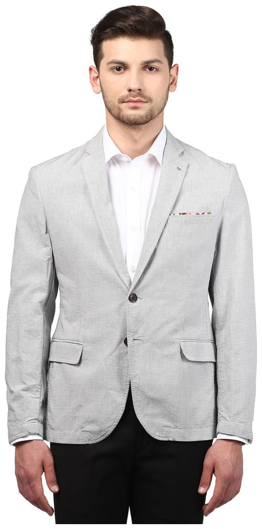 

Park Avenue Black Slim Fit Cotton Blazer