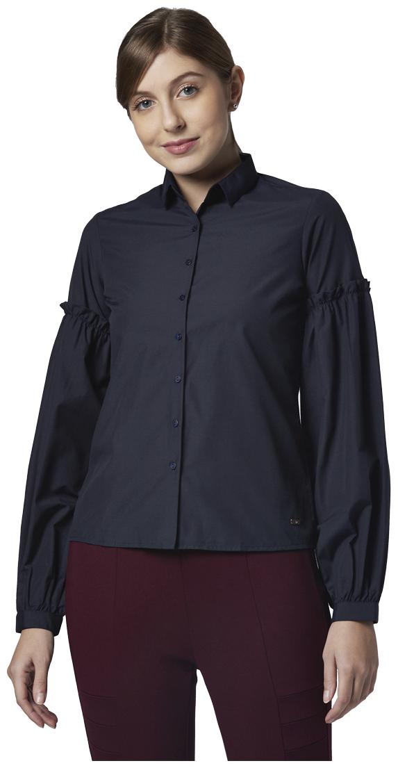 

Park Avenue Women Blue Solid Regular Fit Shirt