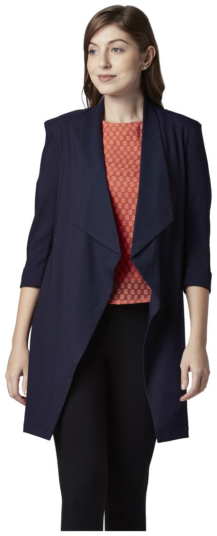

Park Avenue Women Solid Regular Jacket - Blue