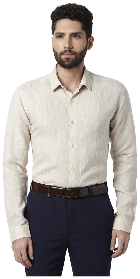 

Park Avenue Men Brown Solid Slim Fit Casual Shirt